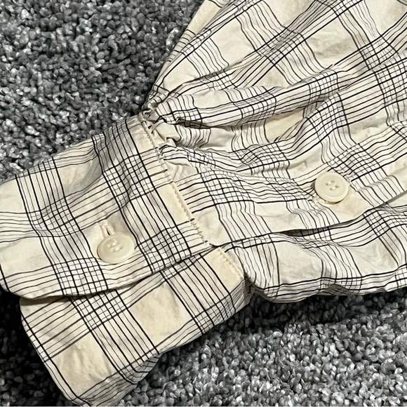 Casey Casey YUKI Dress in Natural Check Size Medium Cream Oversized Prairie - Picture 9 of 14